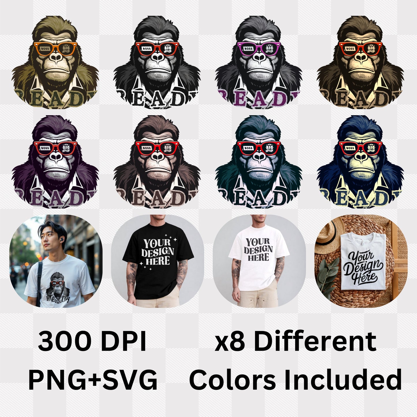 Ready Boss Big Boss - Cool Gorilla Sunglasses Statement Artwork