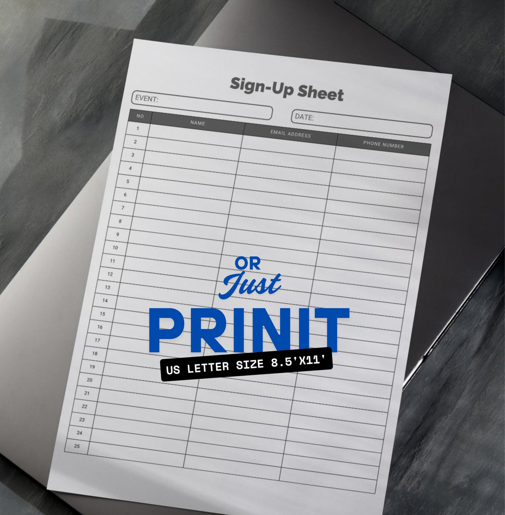 Contacts' Sign Up Sheet