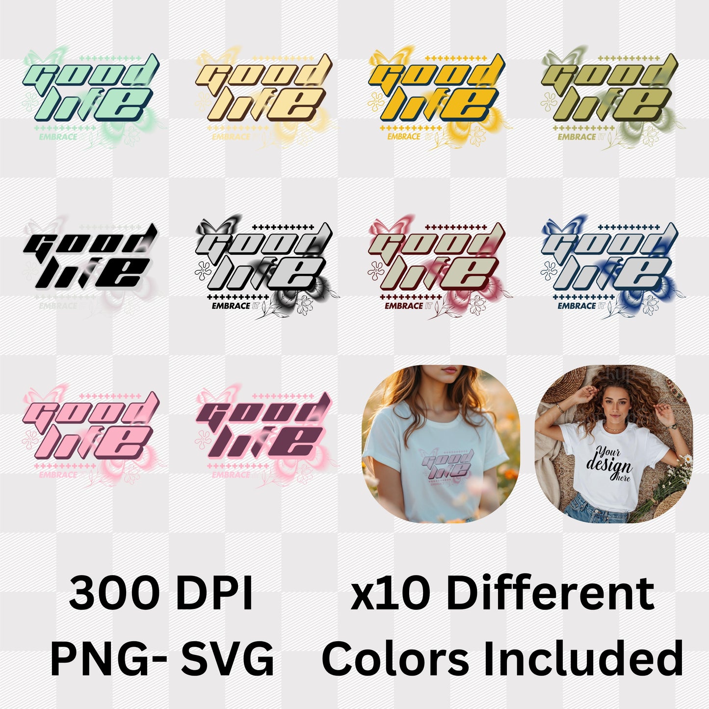 Good Life Embrace It - Y2K Bunny Aesthetic Gratitude Appreciation Statement