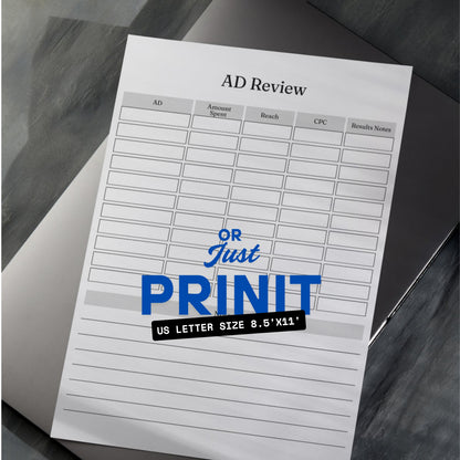 Online Ads Quick Review Paper Sheet