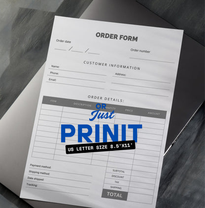 Orders Form PDF - Undated