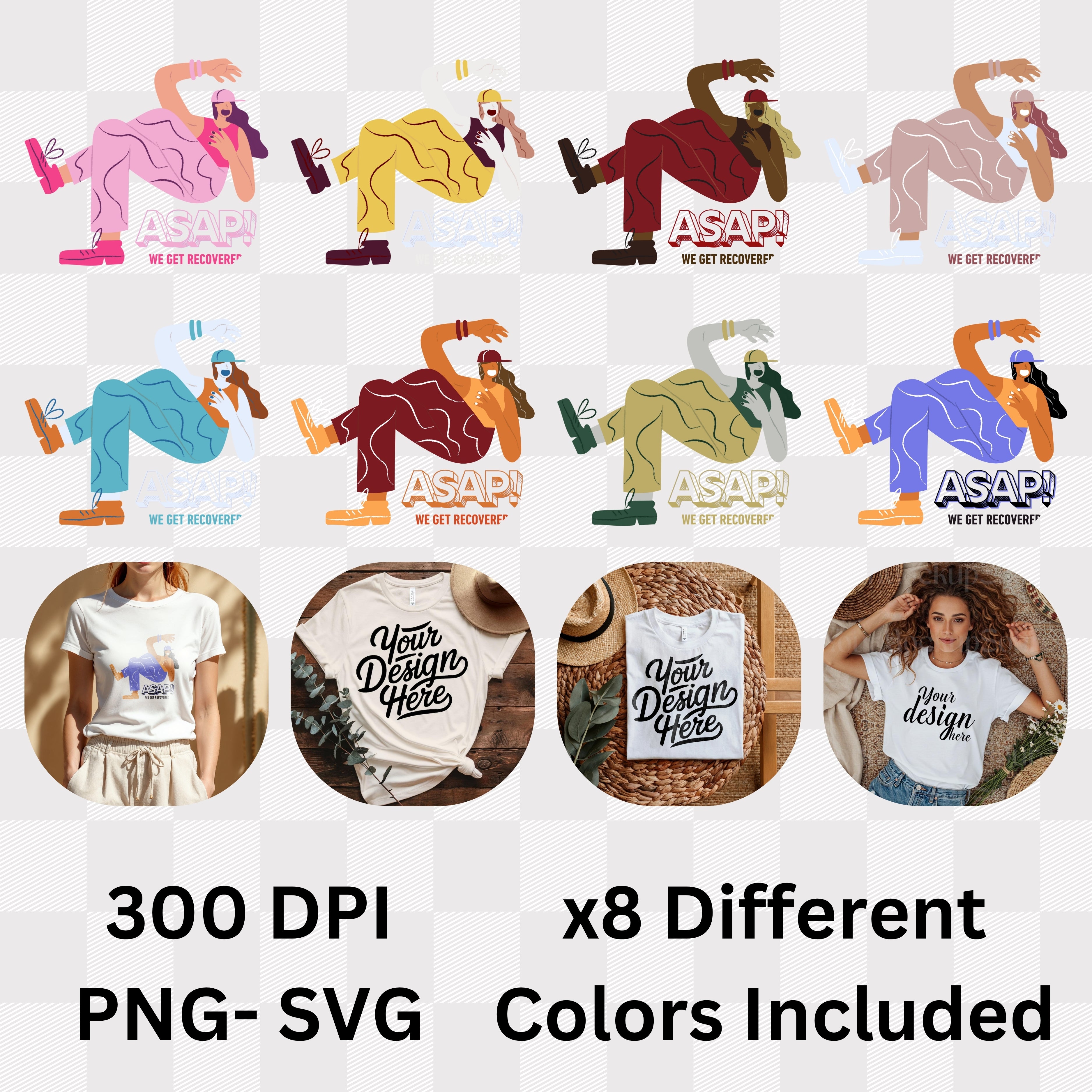 ASAP We Get Recovered - Illustrated Woman Dancing Workout Fitness Motivation Artwork