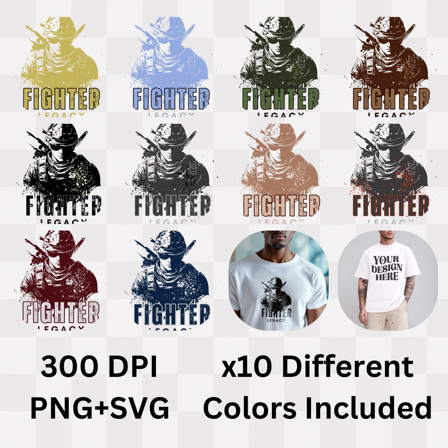 Fighter Legacy - Tactical Military Warrior Statement Artwork