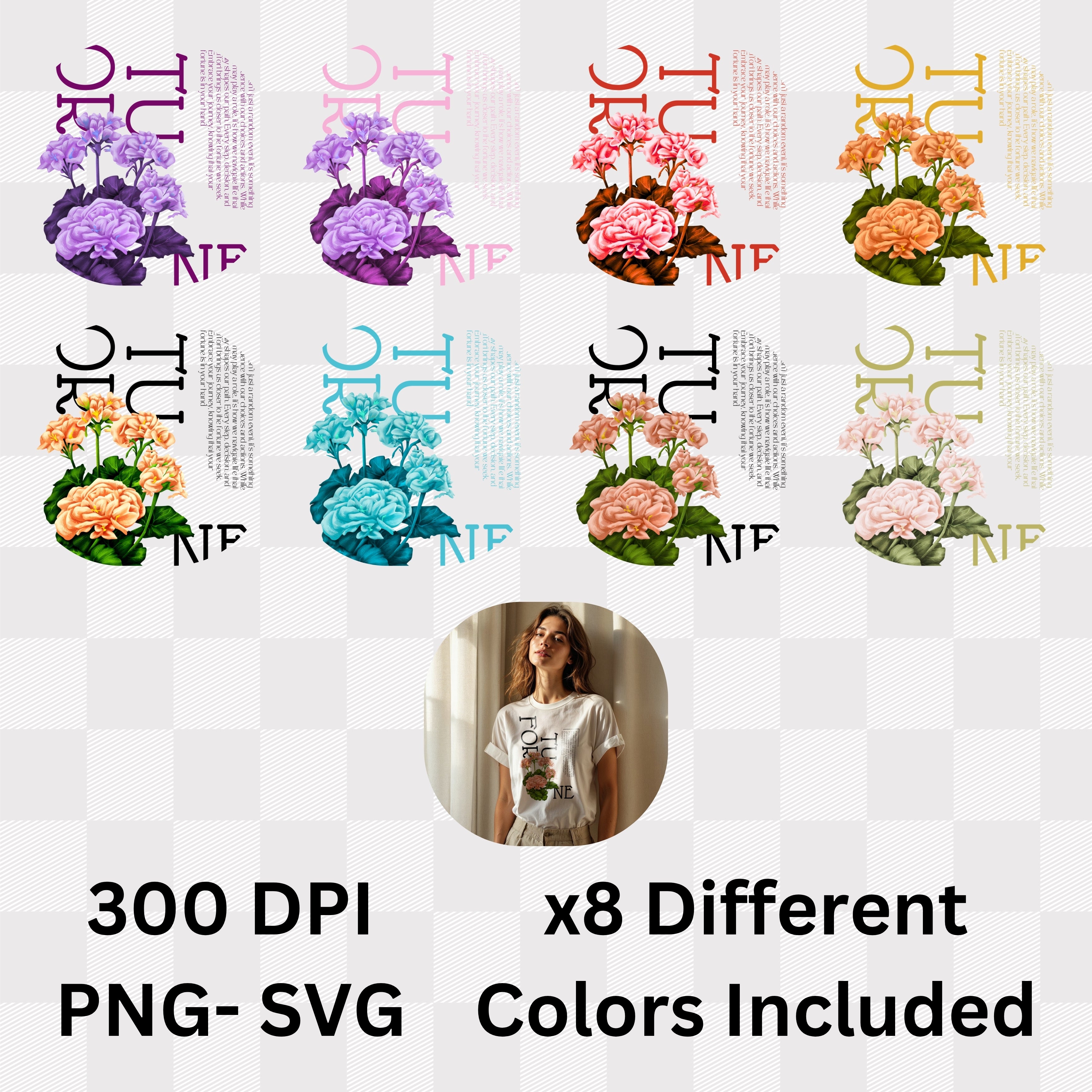 Fortune - Floral Botanical Typography Elegant Contemporary Statement Artwork