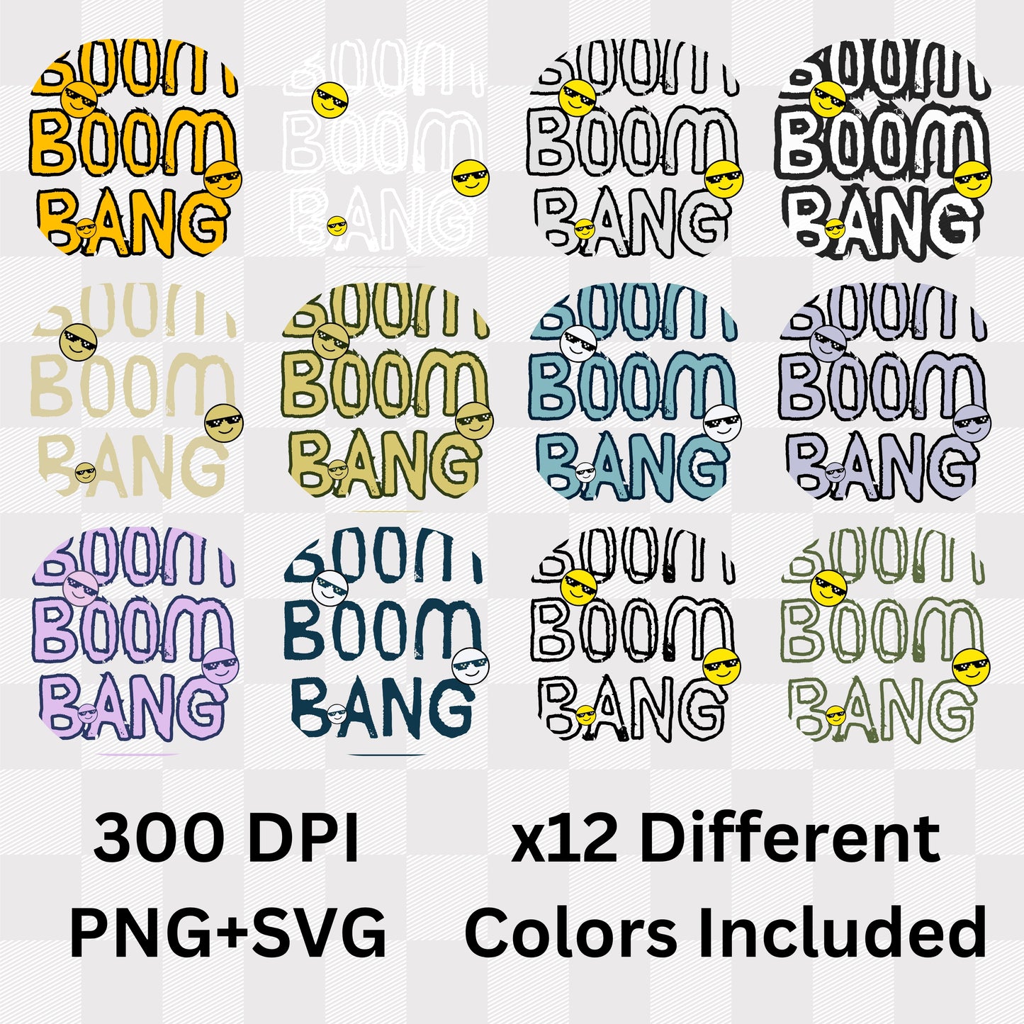 Boom Boom Bang - Funny Attitude Cool Emoji Statement Artwork