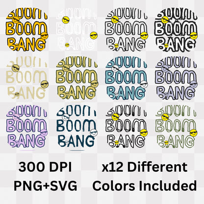 Boom Boom Bang - Funny Attitude Cool Emoji Statement Artwork