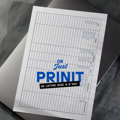 Mileage Tracker + Driver Card Paper Sheets x2