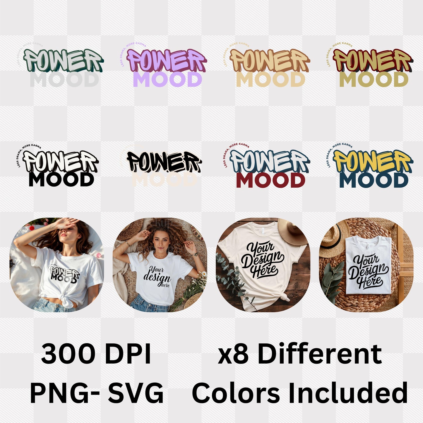 Power Mood Less Drama More Karma - Bold Graffiti Street Typography Statement Artwork