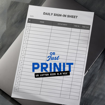 Daily Sign In Sheet