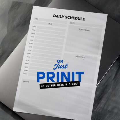 Daily Scheduler Paper Sheet
