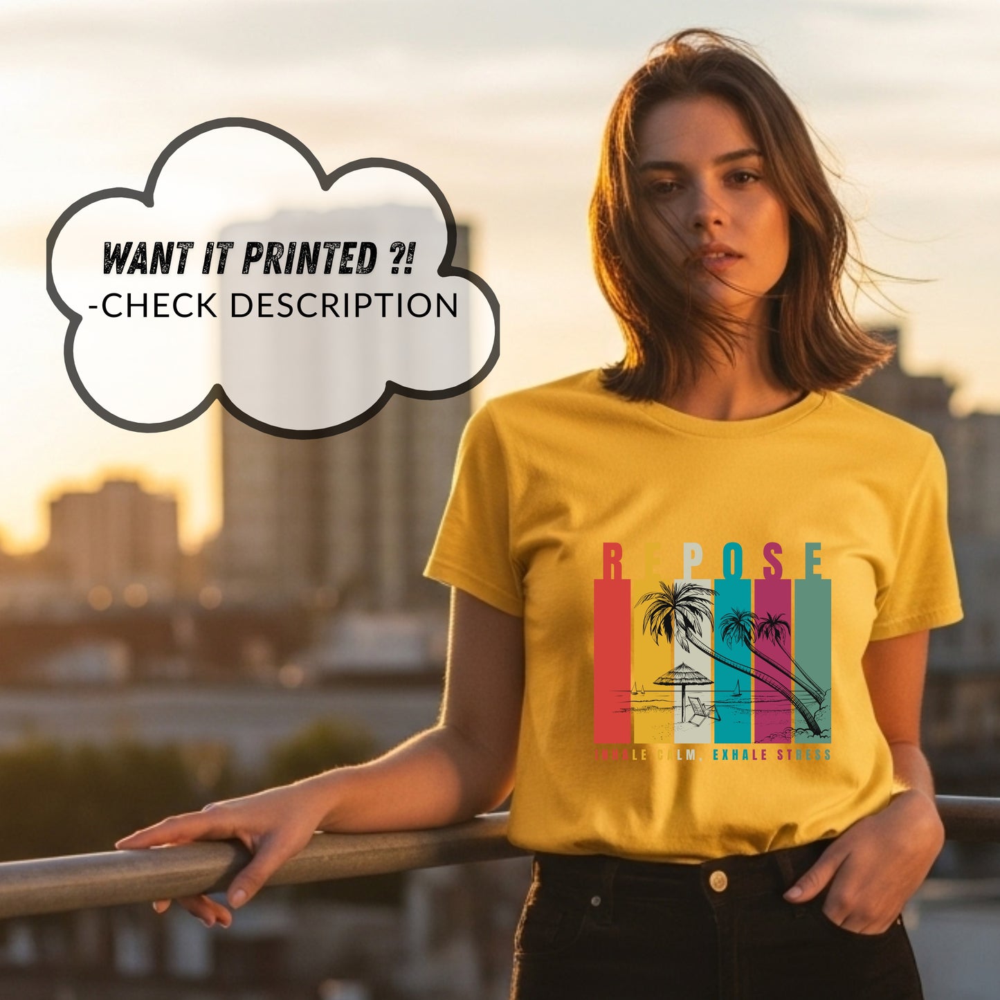 Repose - Retro Beach Mindfulness Breathwork Relaxation Wellness Statement Artwork