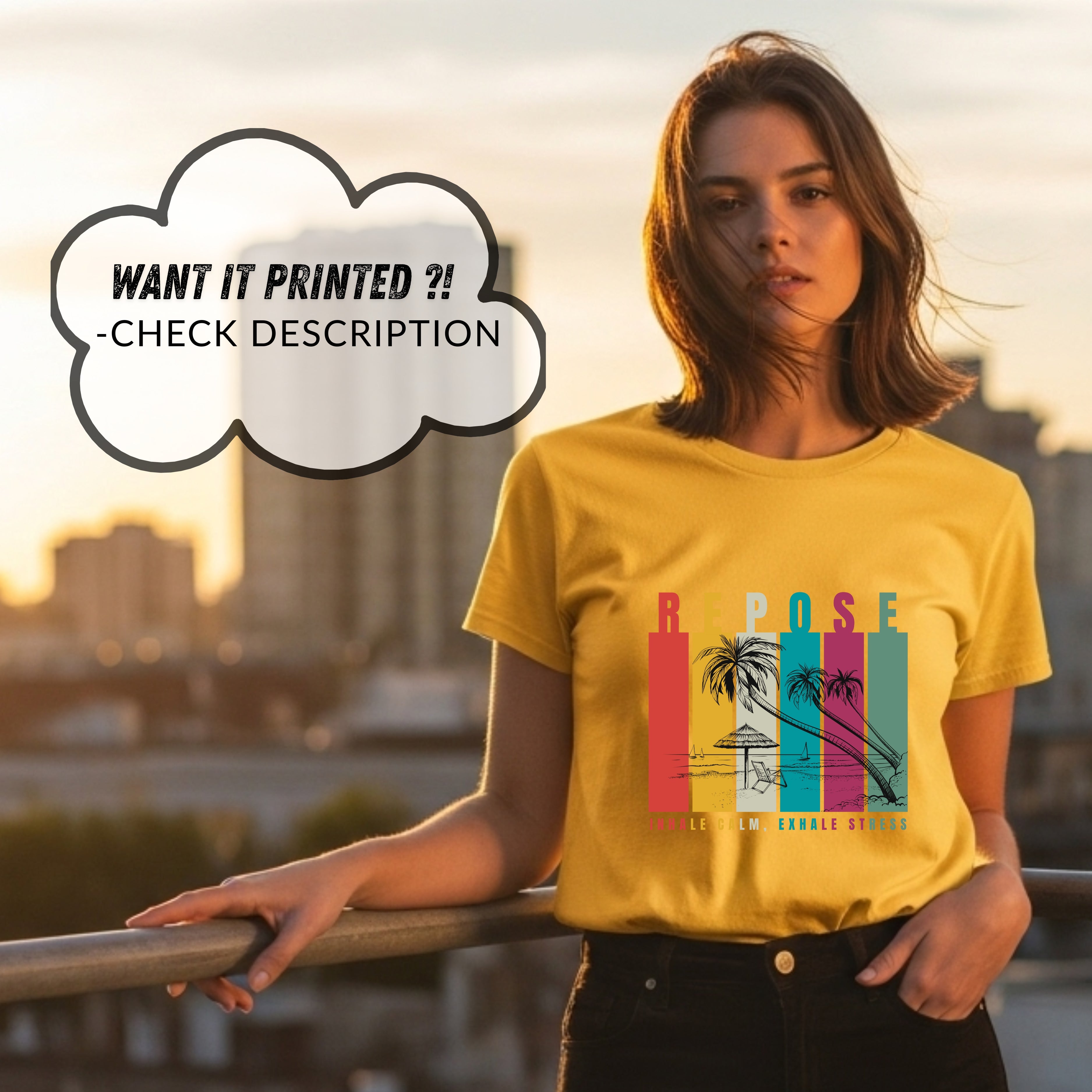 Repose - Retro Beach Mindfulness Breathwork Relaxation Wellness Statement Artwork