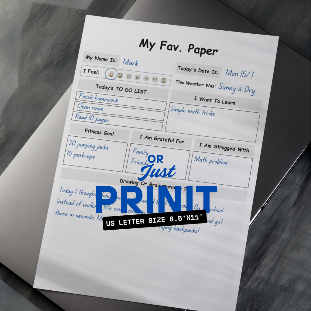 Kids Daily Journal PDF x2 Colors