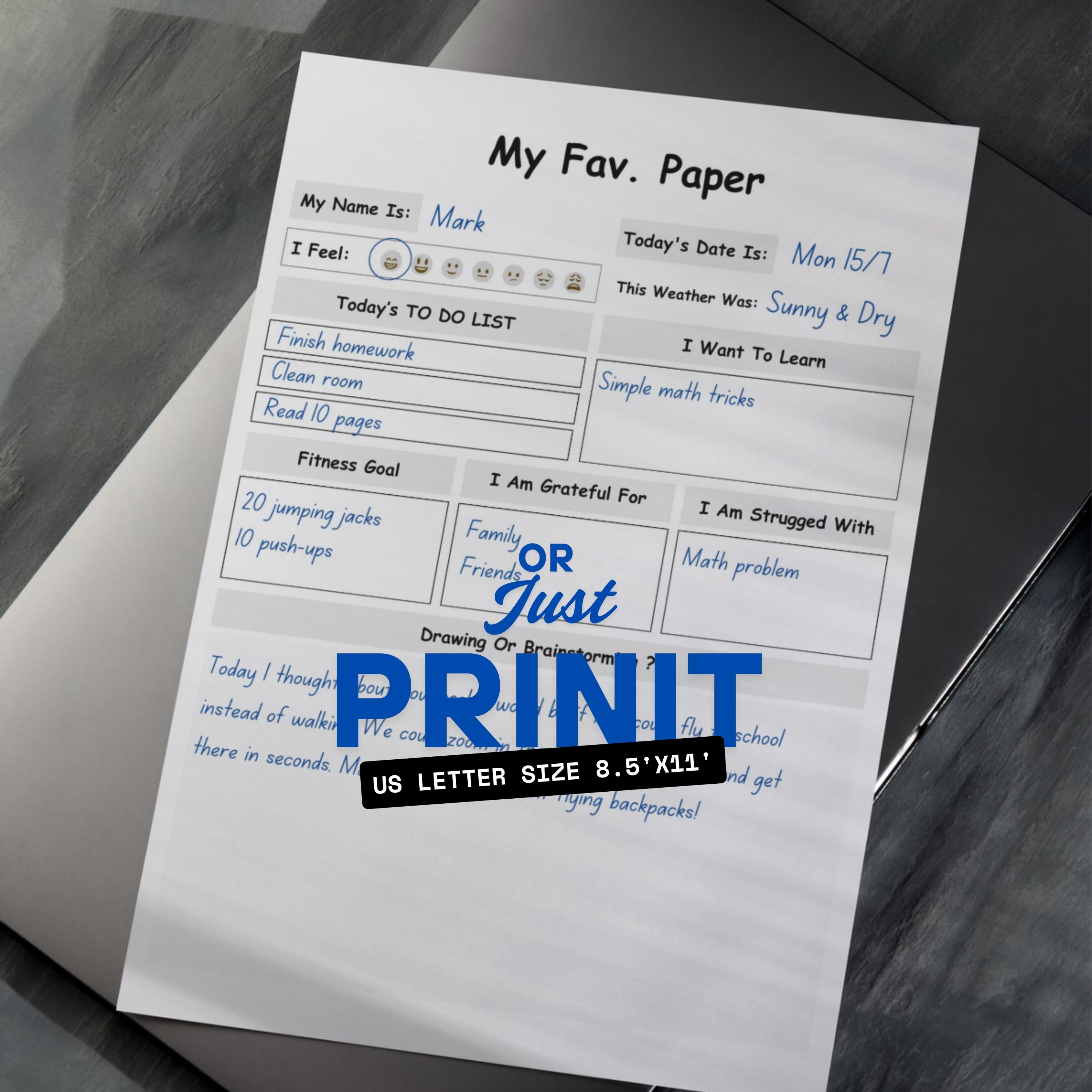 Kids Daily Journal PDF x2 Colors