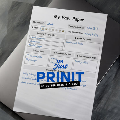 Kids Daily Journal PDF x2 Colors