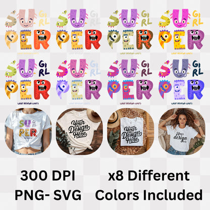 Super Girl What Beyond Limits - Cute Monster Empowerment Kids Statement Artwork