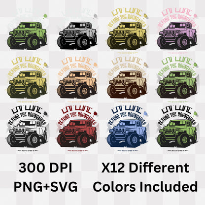 Explore Beyond The Boundaries - Off-Road Adventure Motivational Statement Artwork