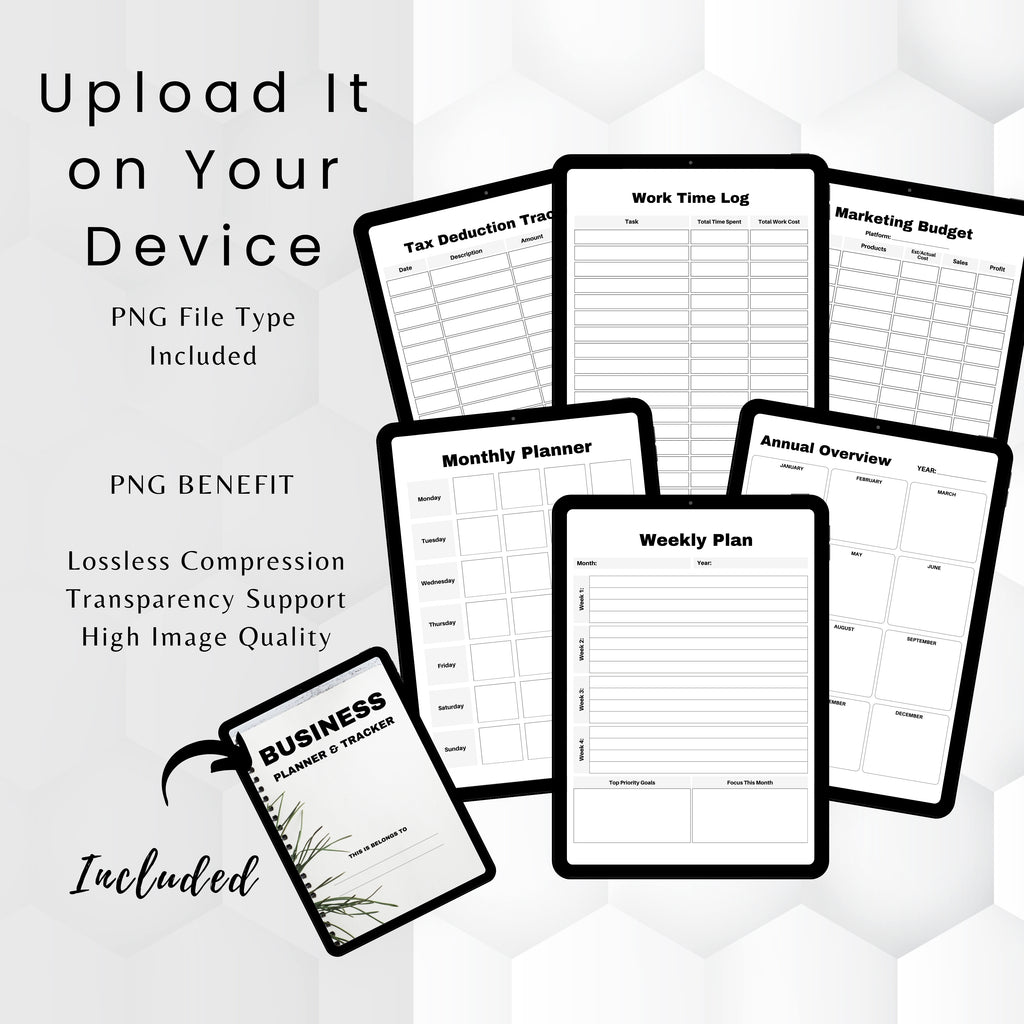 Business Planner & Tracker File Sheets