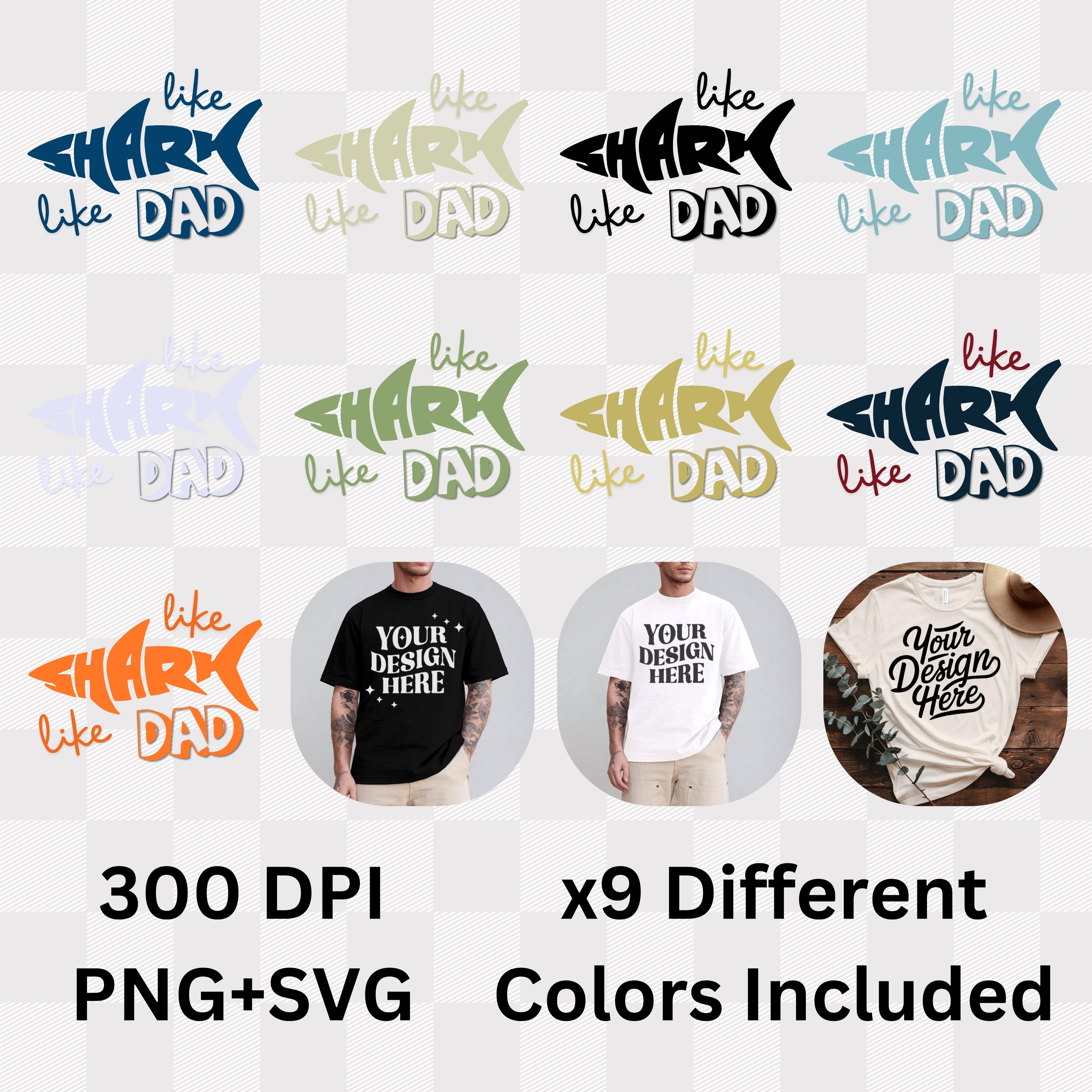 Like Shark Like Dad - Funny Father's Day Statement Artwork