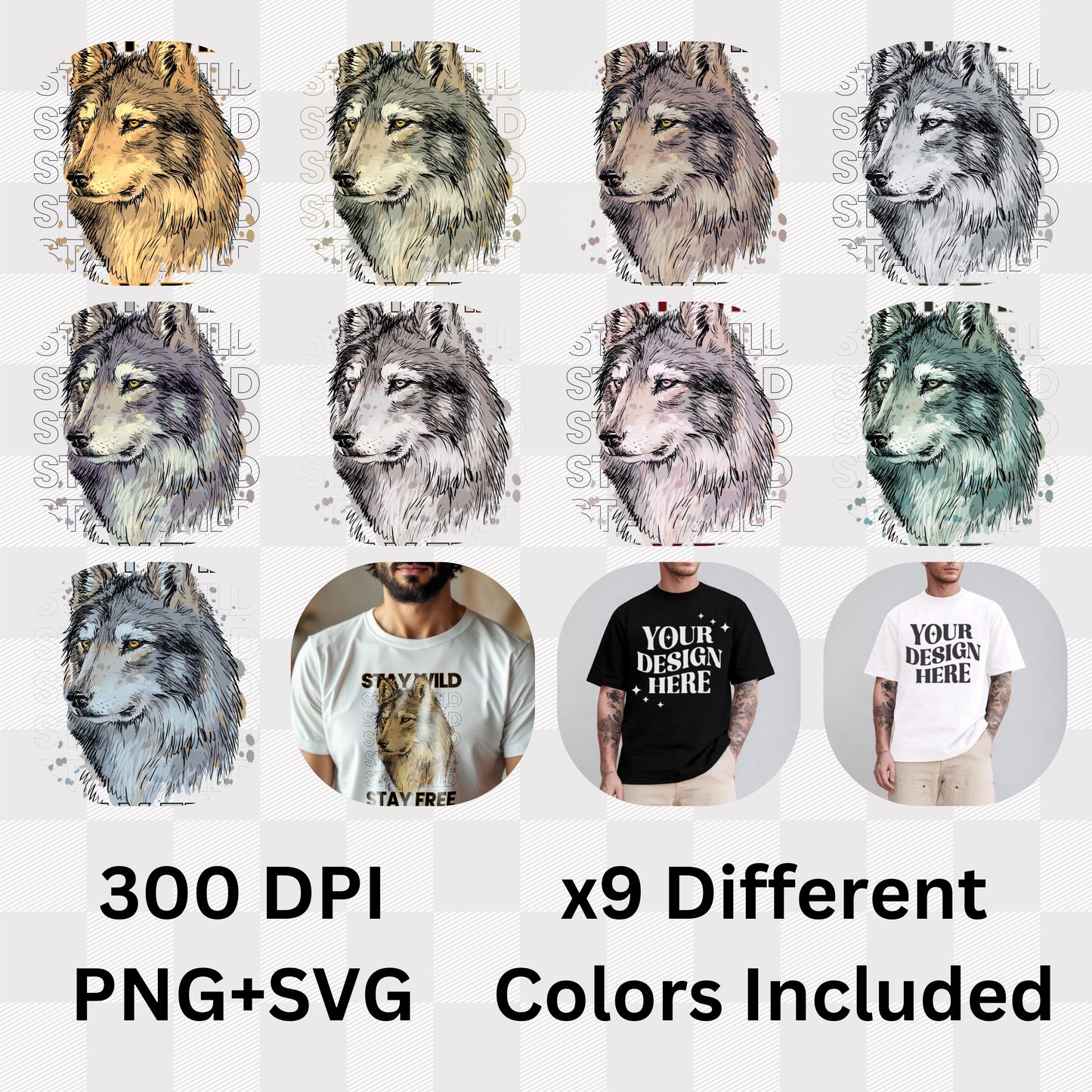 Stay Wild Stay Free - Wolf Nature Freedom Statement Artwork