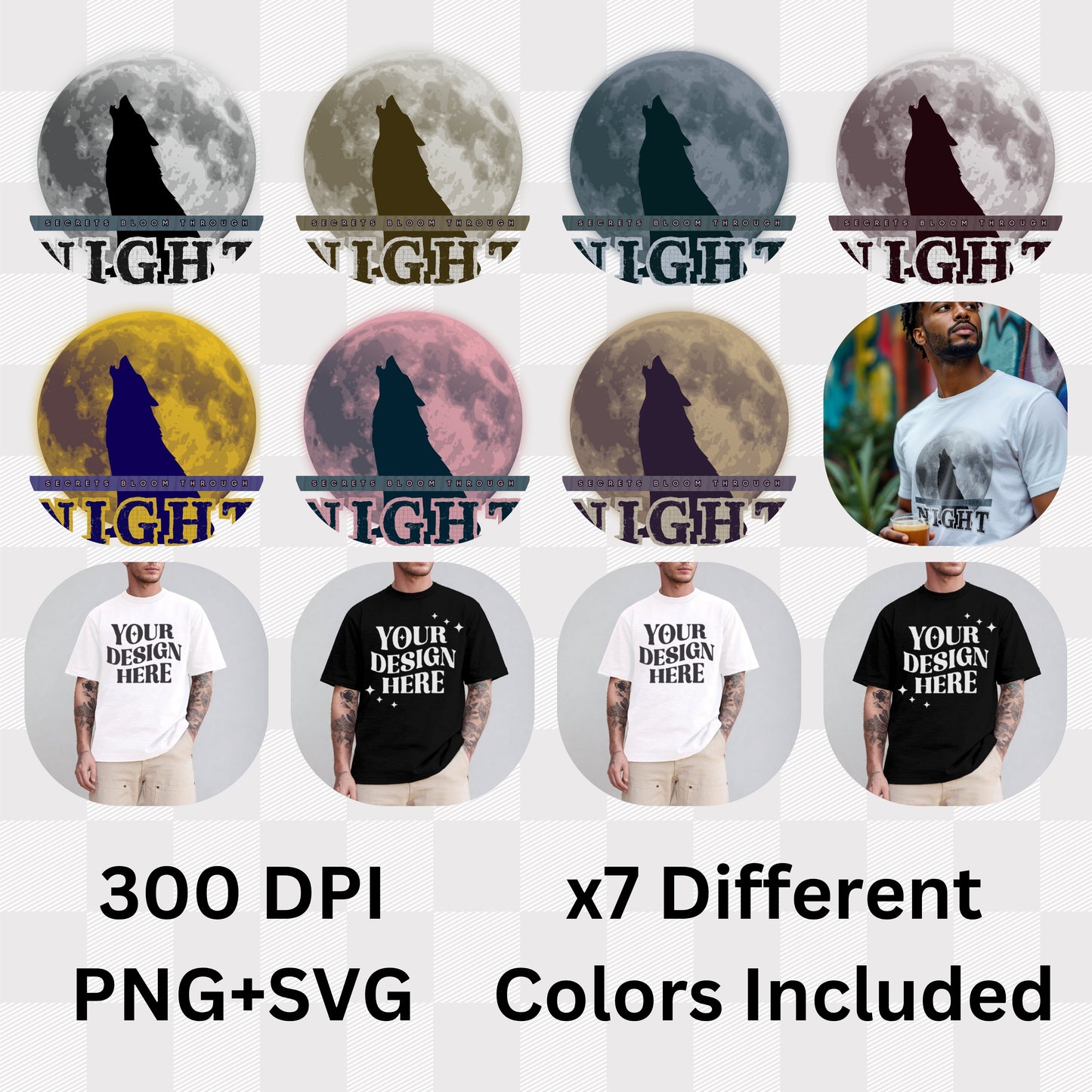 Secrets Bloom Through Night - Wolf Moon Mysterious Statement Artwork