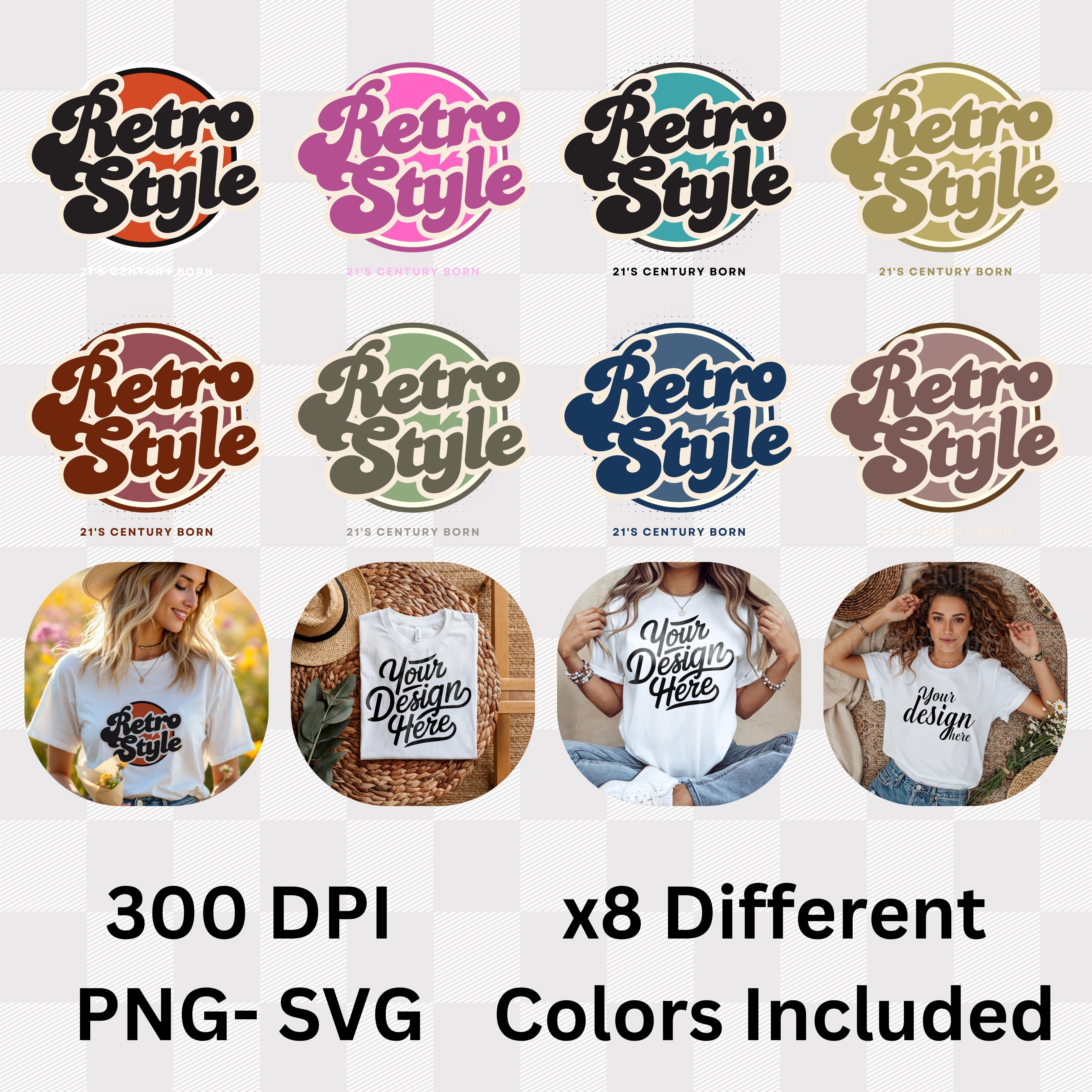 Retro Style 21st Century Born - Vintage Circle Nostalgia Modern Statement Artwork