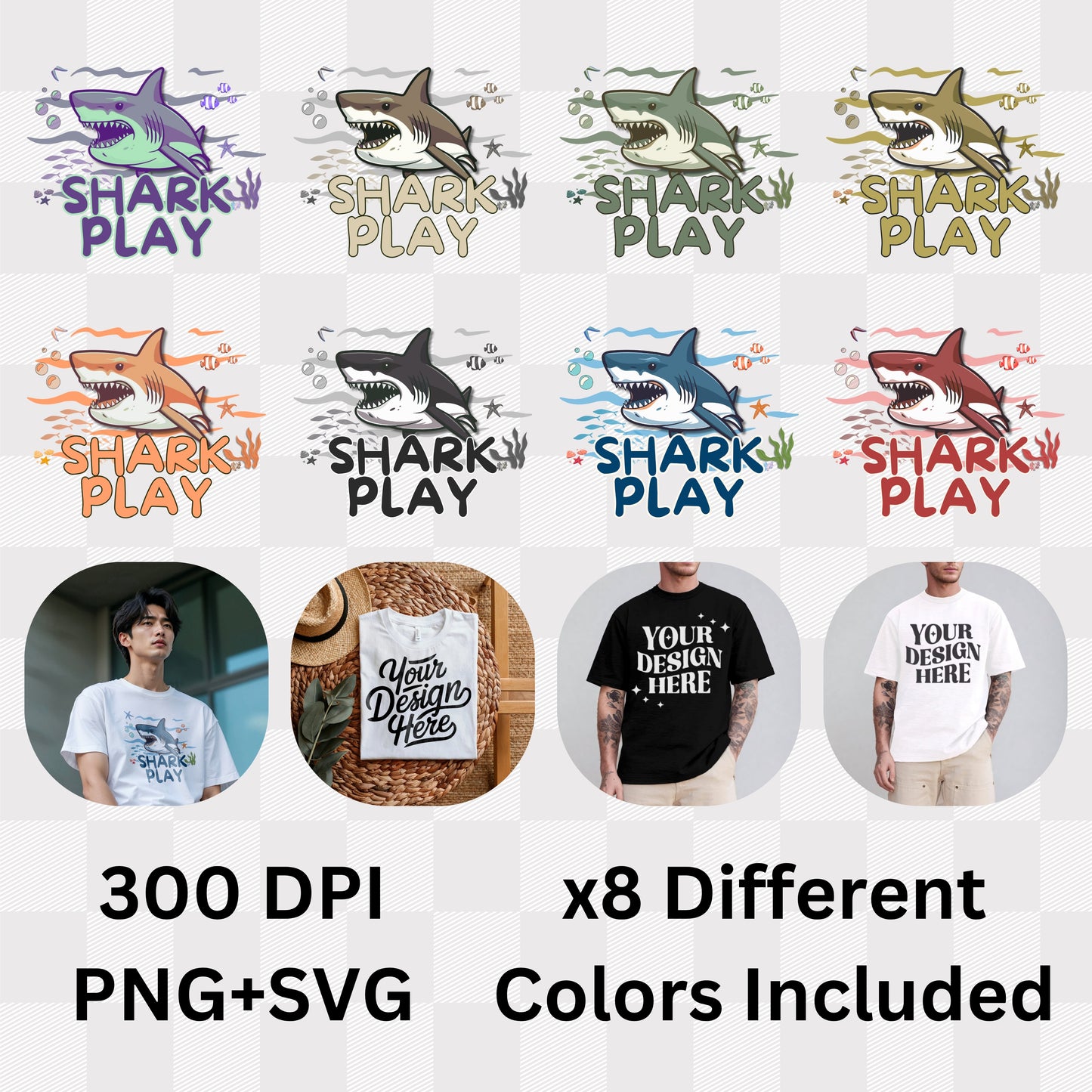 Shark Play - Ocean Adventure Playful Statement Artwork