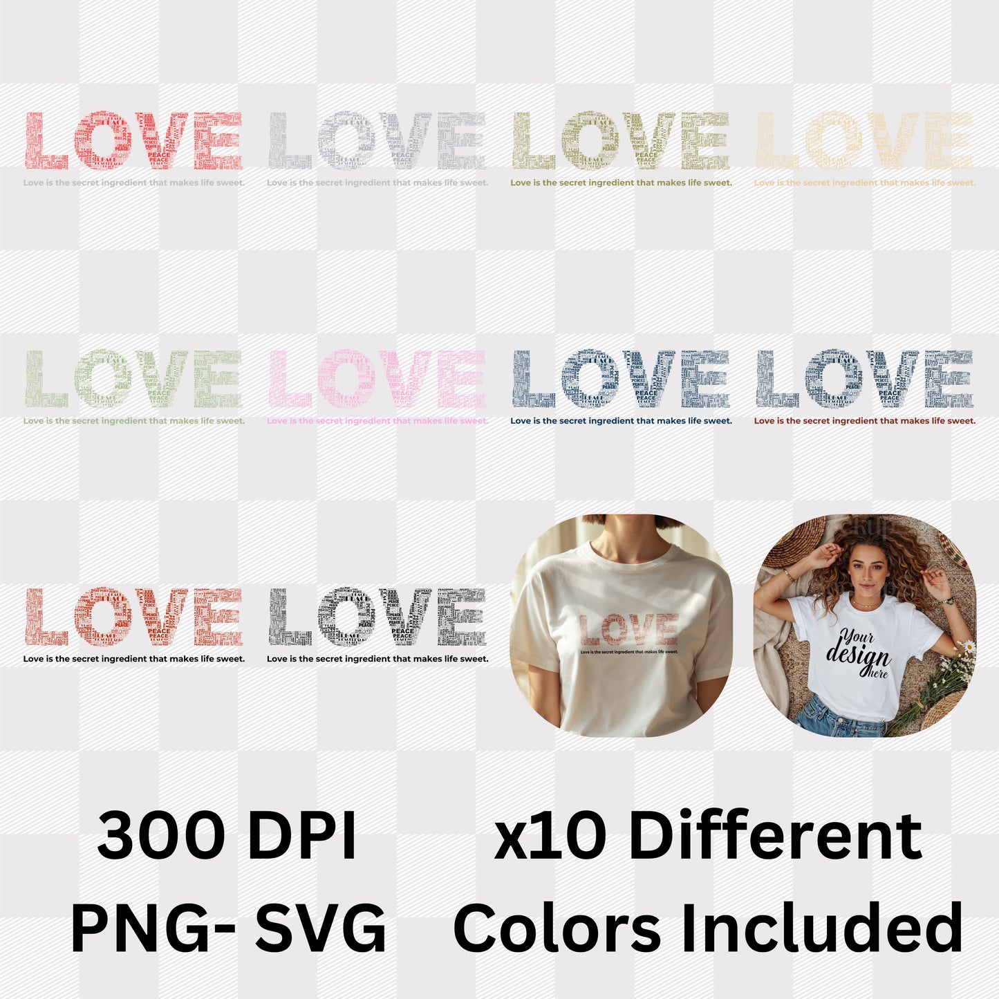 Love Secret Ingredient - Typography Word Art Kindness Positivity Statement Artwork