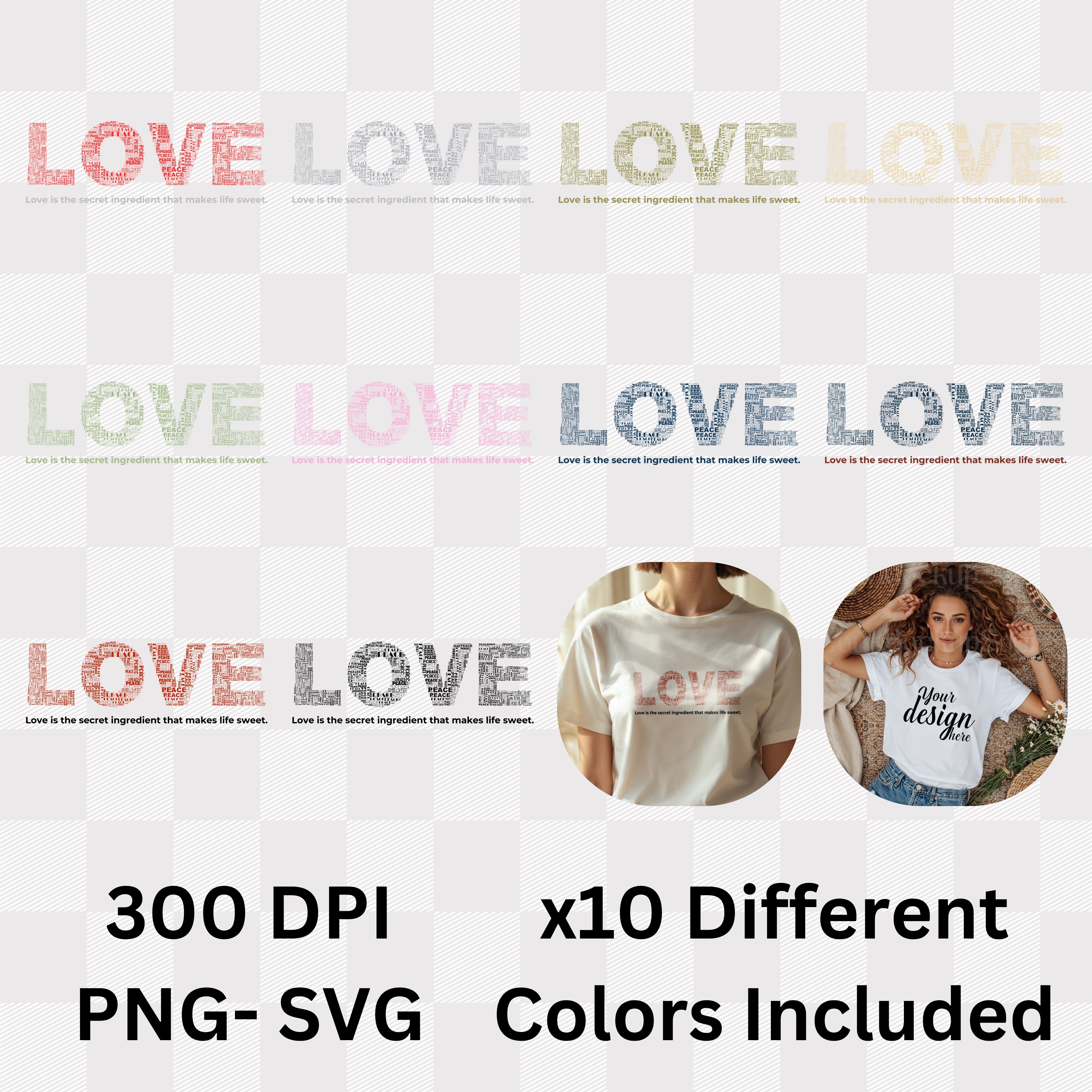 Love Secret Ingredient - Typography Word Art Kindness Positivity Statement Artwork