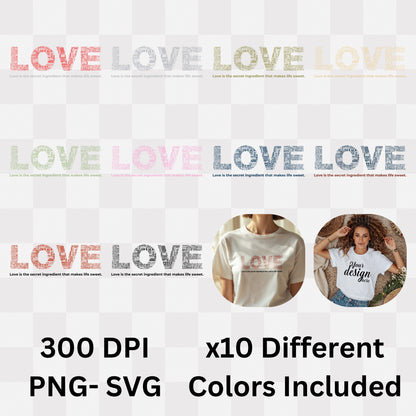 Love Secret Ingredient - Typography Word Art Kindness Positivity Statement Artwork