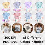 Hello Friends BFF - Cute Elephant Friendship Kindness Greeting Statement Artwork