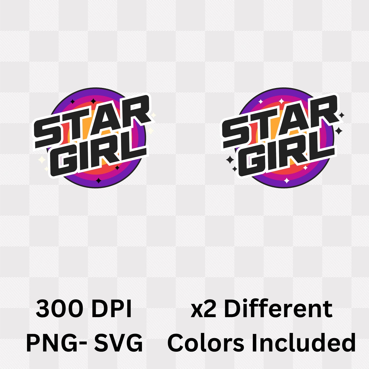 Star Girl - Retro Purple Pink Gradient Cosmic Universe Dreamer Statement Artwork