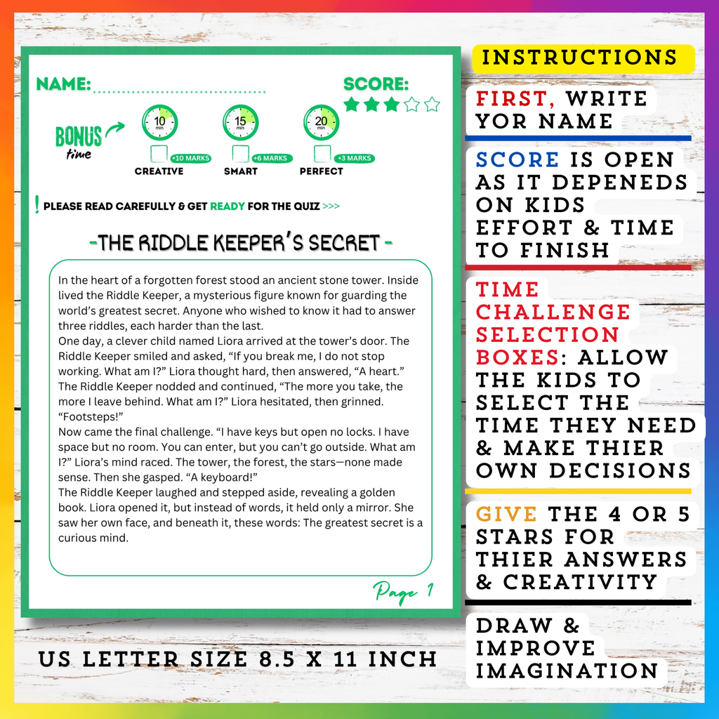 Riddles Reading Stories
