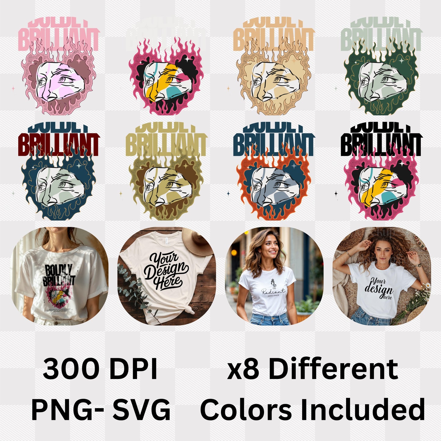 Boldly Brilliant - Abstract Pop Art Split Face Confidence Empowerment Statement Artwork