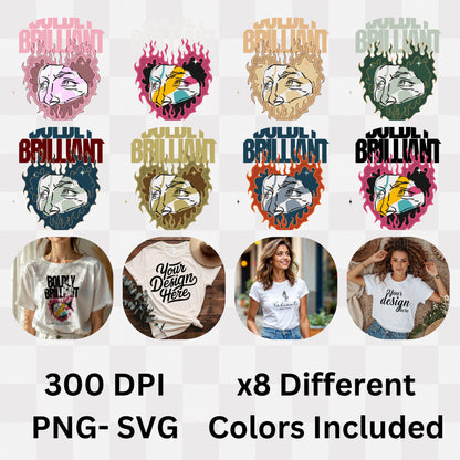 Boldly Brilliant - Abstract Pop Art Split Face Confidence Empowerment Statement Artwork