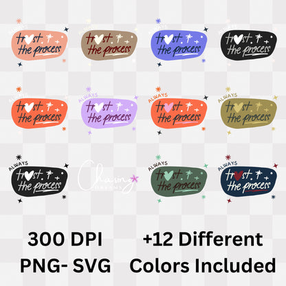 Always Trust The Process - Retro Orange Motivational Growth Mindset Statement Artwork