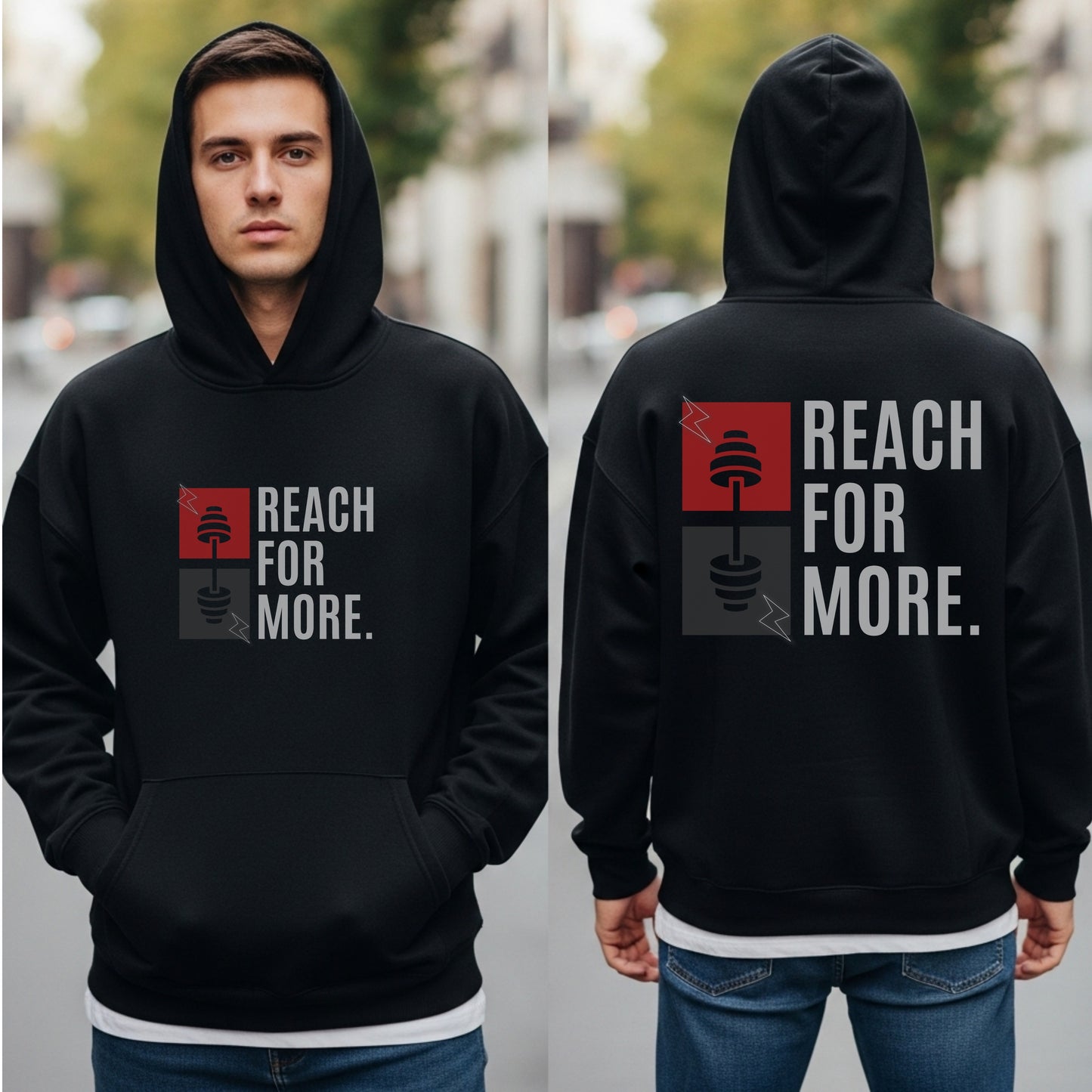 Reach For More - Fitness Barbell Ambition Statement Artwork