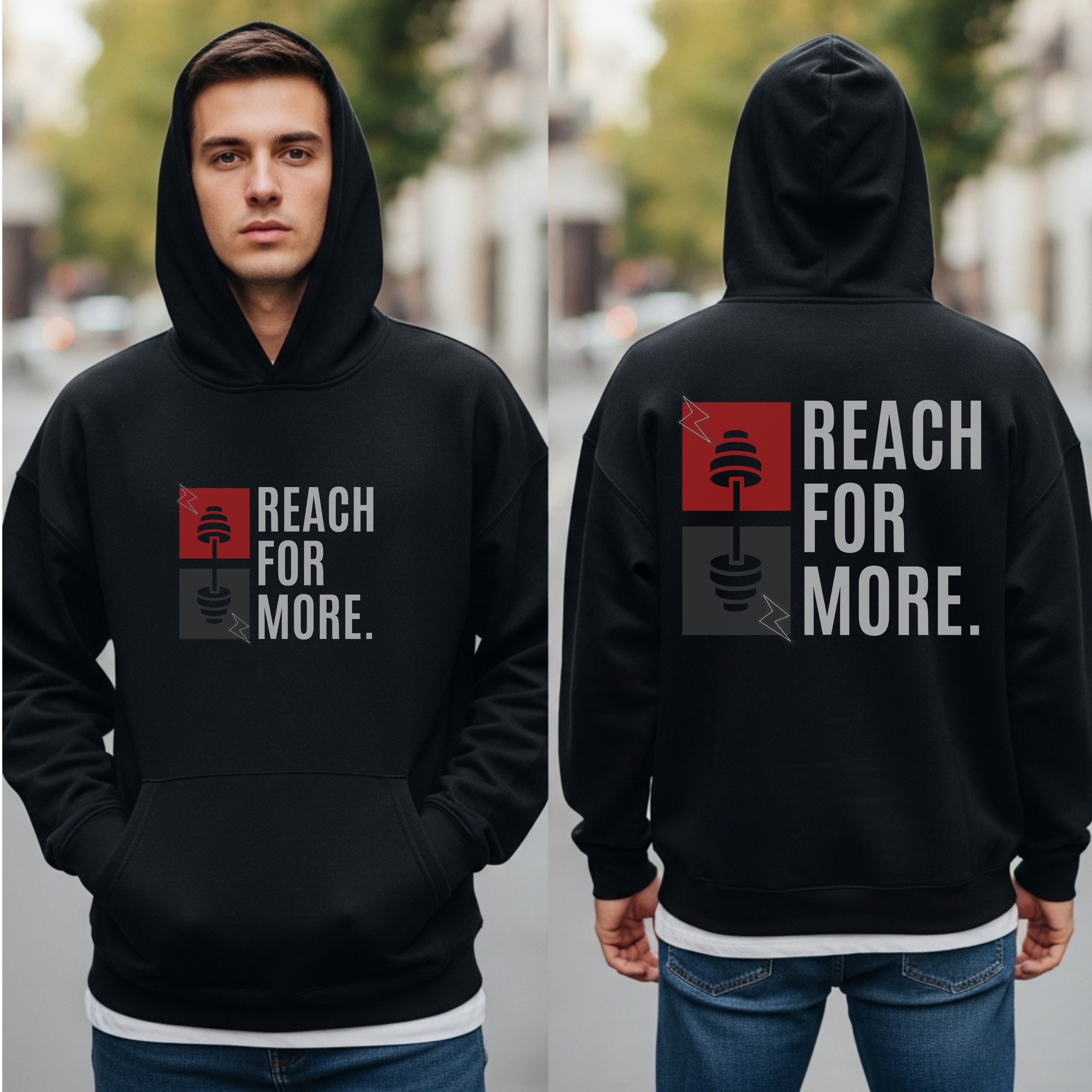 Reach For More - Fitness Barbell Ambition Statement Artwork