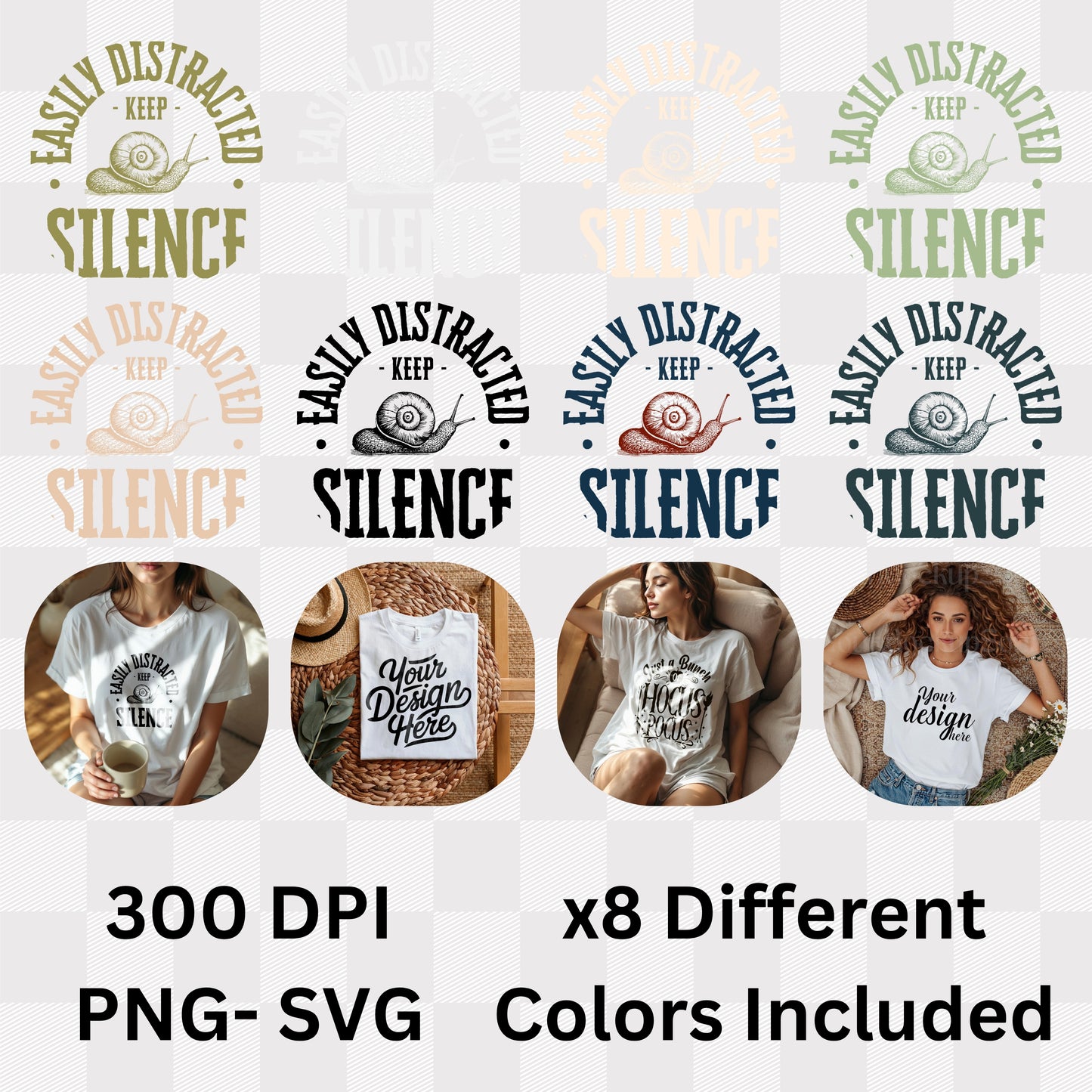 Easily Distracted Keep Silence - Snail Humor ADHD Introvert Statement Artwork