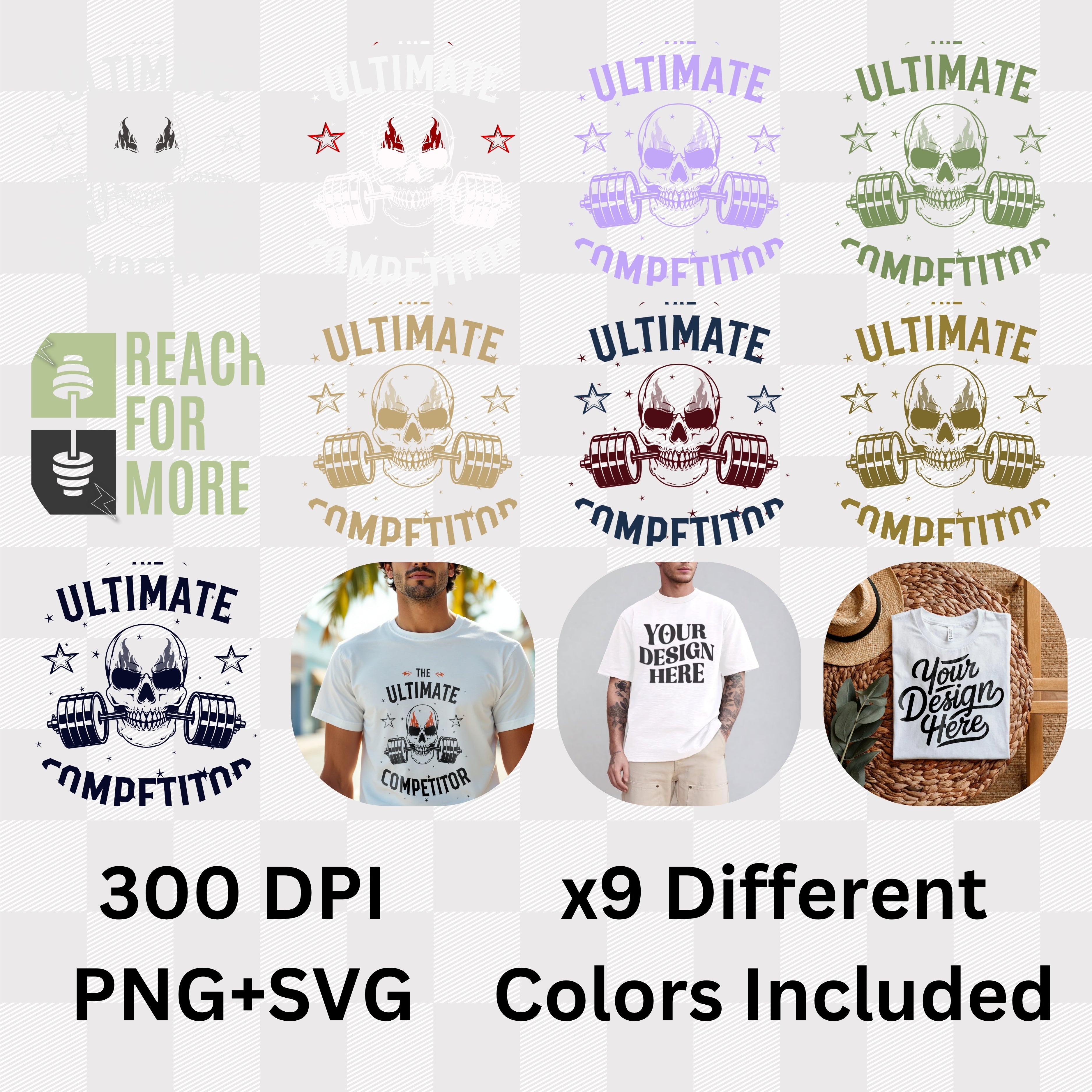 The Ultimate Competitor - Skull Barbell Fitness Champion Statement Artwork