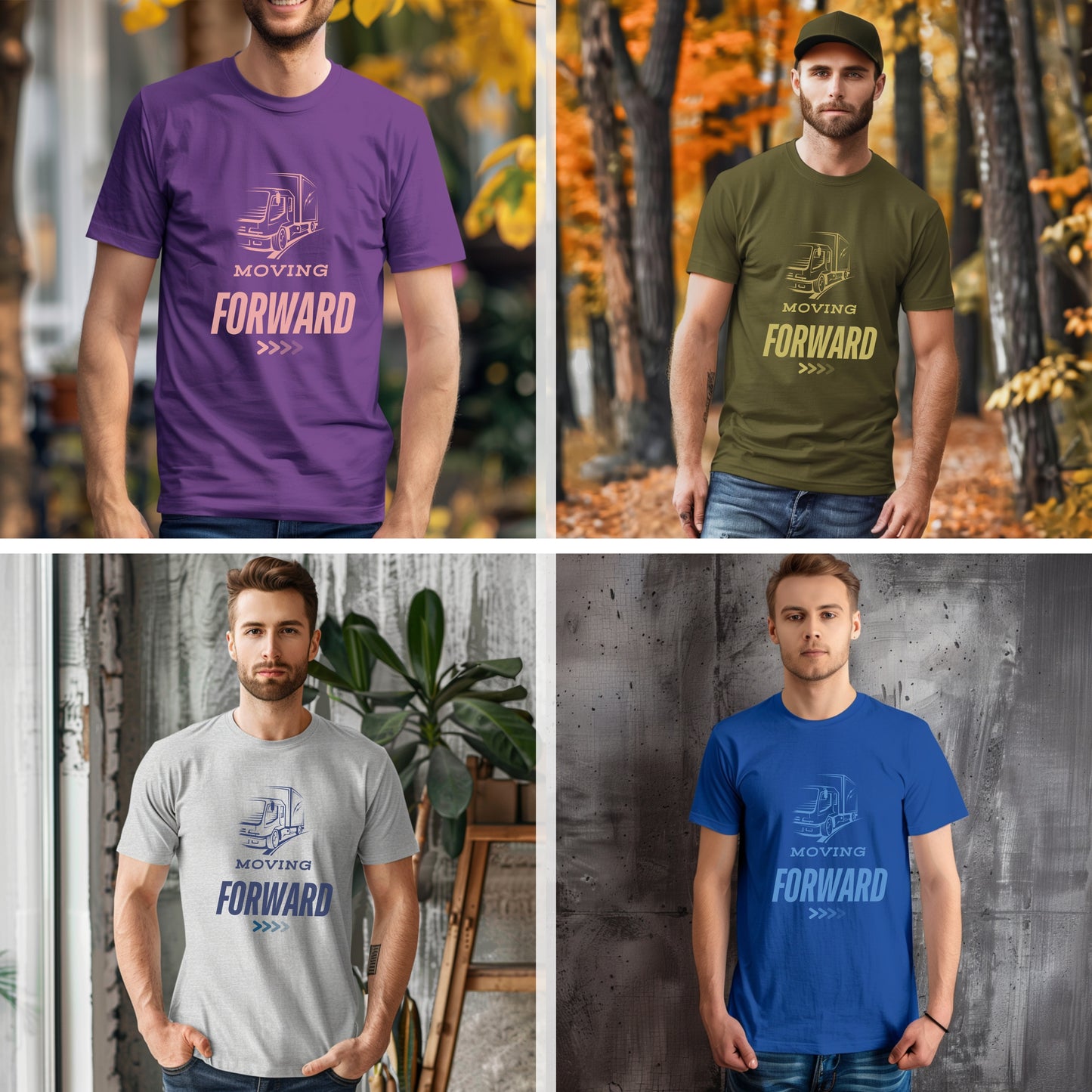 Moving Forward - Truck Driver Motivational Statement Art Work