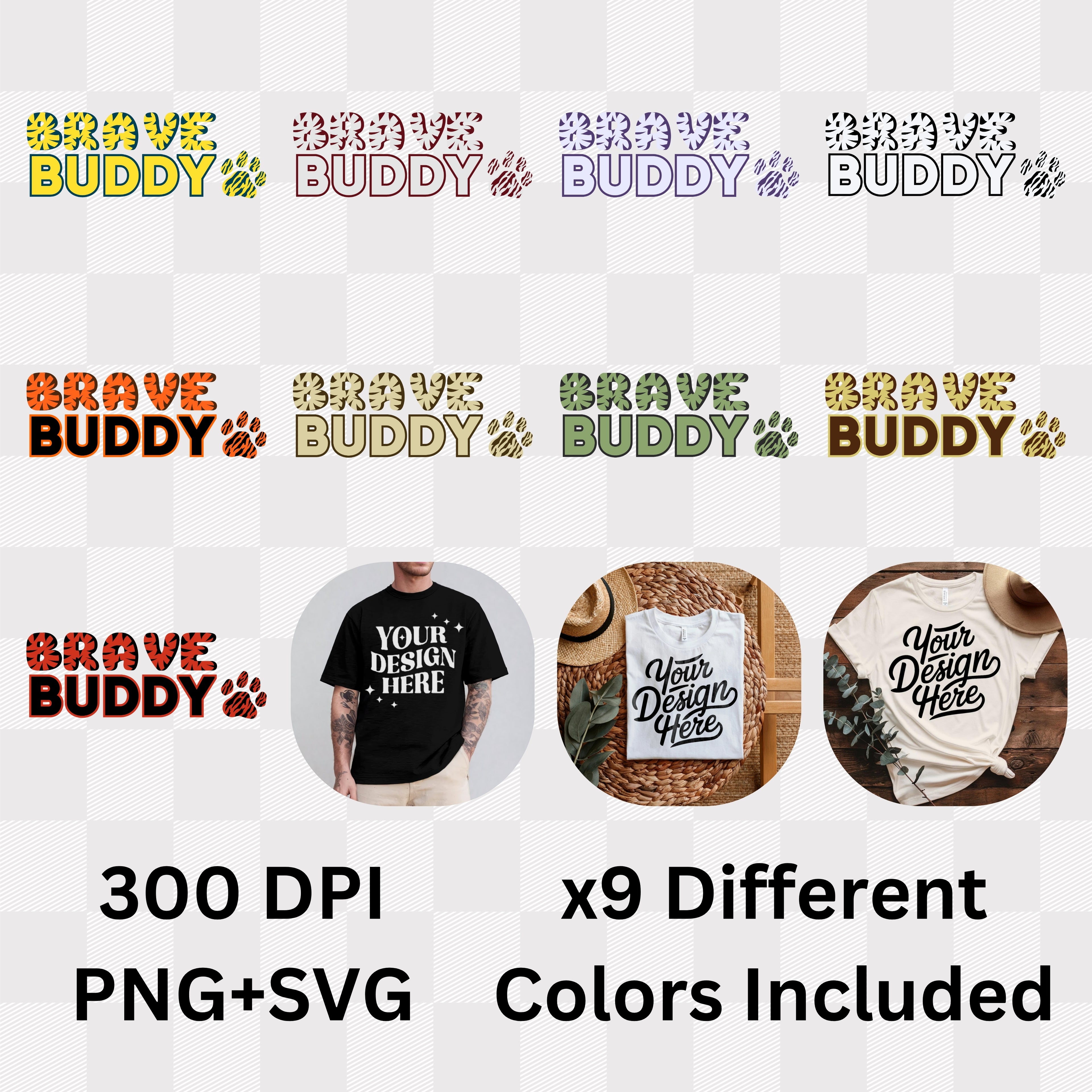 Brave Buddy - Tiger Stripe Motivational Statement Artwork