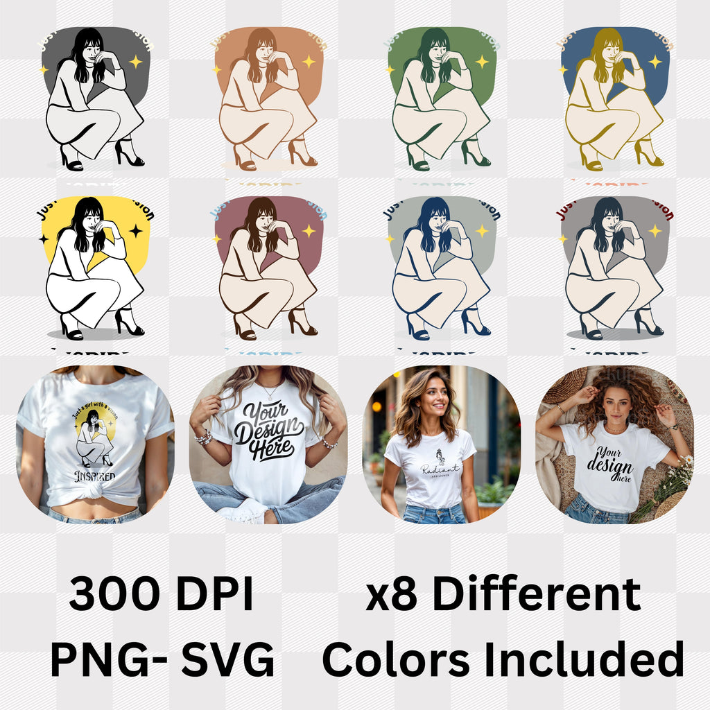 Just A Girl With A Vision Inspired - Yellow Circle Illustration Dreamer Statement Artwork