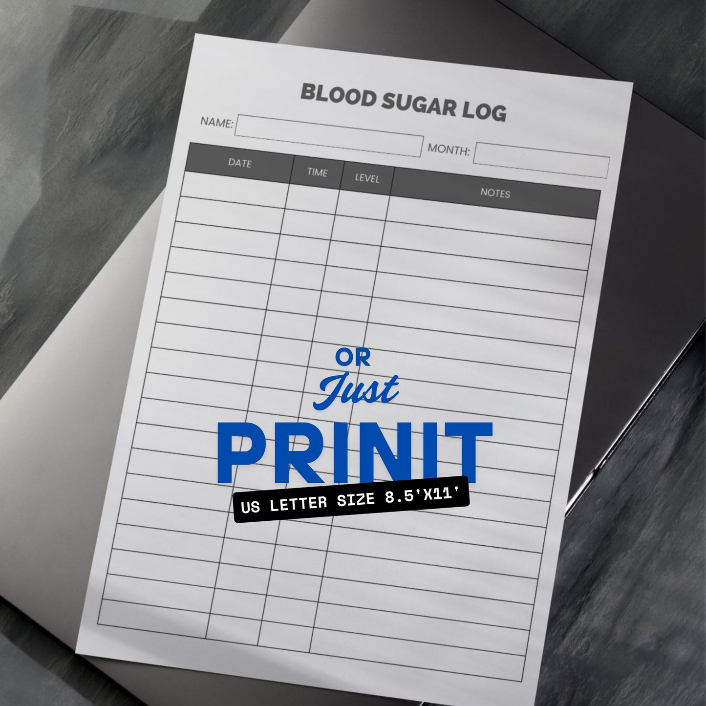 Blood Sugar Log PDF Sheet
