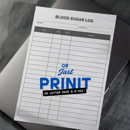 Blood Sugar Log PDF Sheet