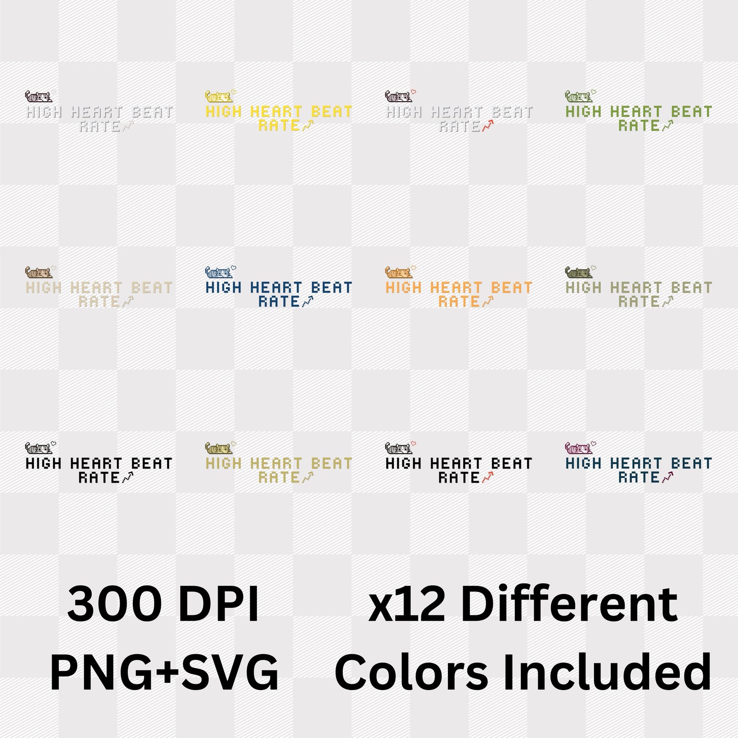 High Heart Beat Rate - Cute Cat Lover Funny Statement Artwork