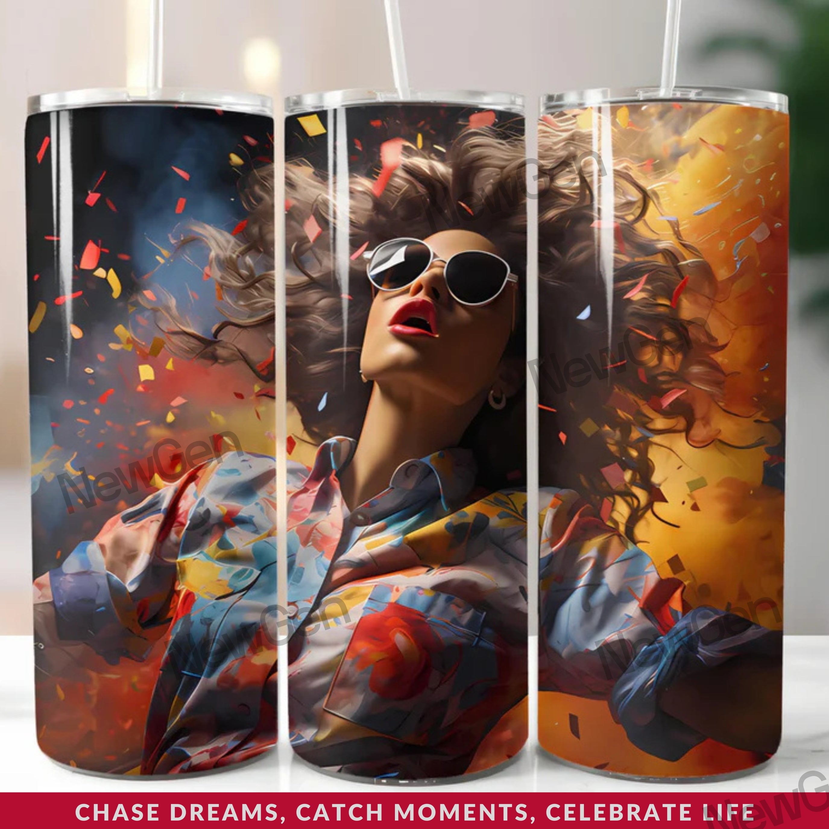 Colorful Nineties Vibes 20oz Tumbles Wraps 300 DPI