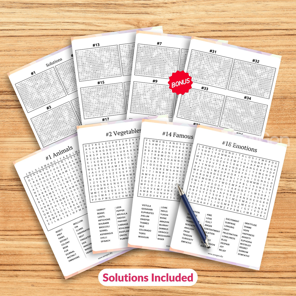 100 Word Search Adult For Teen & Adult +4000 Words