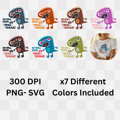 Small Size Mind Tongue - Funny Monster Humor Witty Comeback Statement Artwork