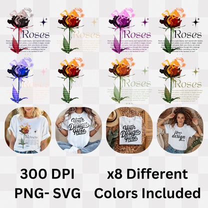 Roses Quiet Beauty - Burning Rose Soul Metaphor Philosophical Statement Artwork